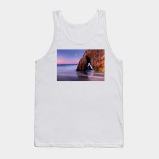 Sea Arch And Full Moon Over El Matador State Beach Tank Top